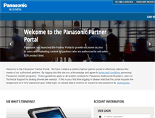 Tablet Screenshot of panasonicpartnerportal.com